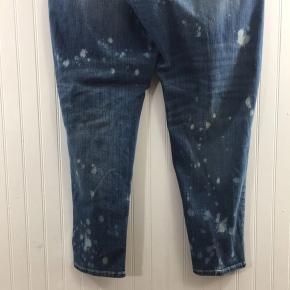 Lane Bryant Boyfriend Jeans Womens 22 Medium Bleach Splatter Cotton Distressed‎ - Picture 6 of 13